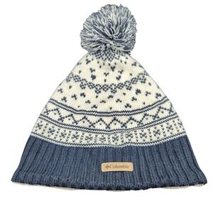 Columbia Sportswear Omni Heat Fair Isle Knit Pom Beanie Hat Unisex One Size Cozy